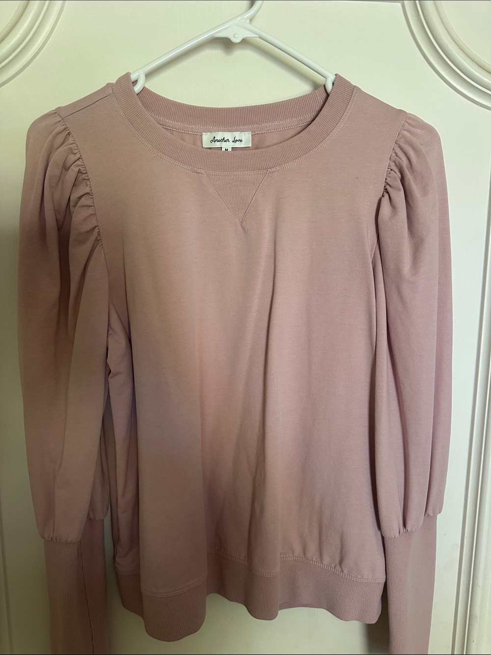 Another Love Puff-Sleeve Sweatshirt - Dusty Rose Pink